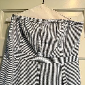 Seersucker Strapless Dress